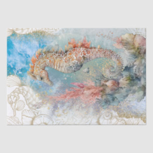 Sea Horse Shell Watercolor Tissue Paper