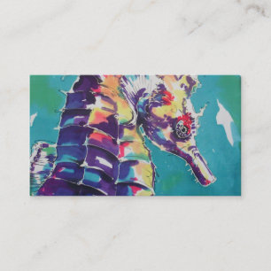 Sea Horse Silk Painting Business Card