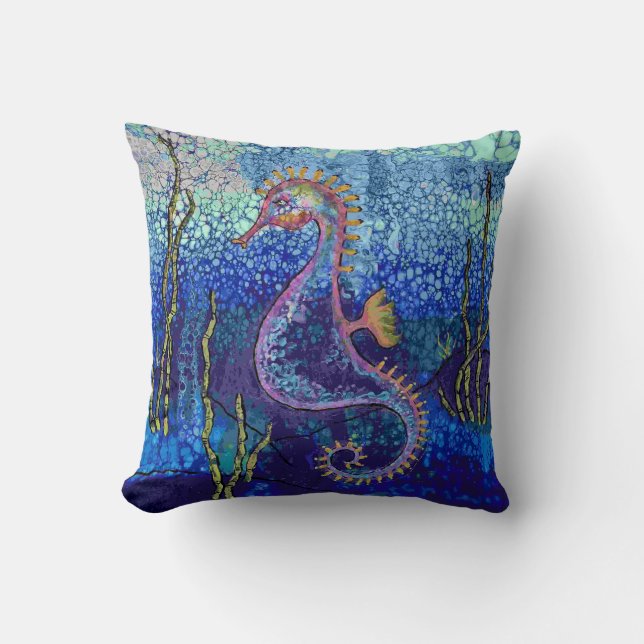 Sea Horse Throw Pillow (Front)