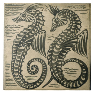 Sea-Horse (w/c on paper) Tile