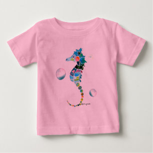 Sea Horse with Bubbles Baby T-Shirt