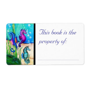 Sea Horses Book Label