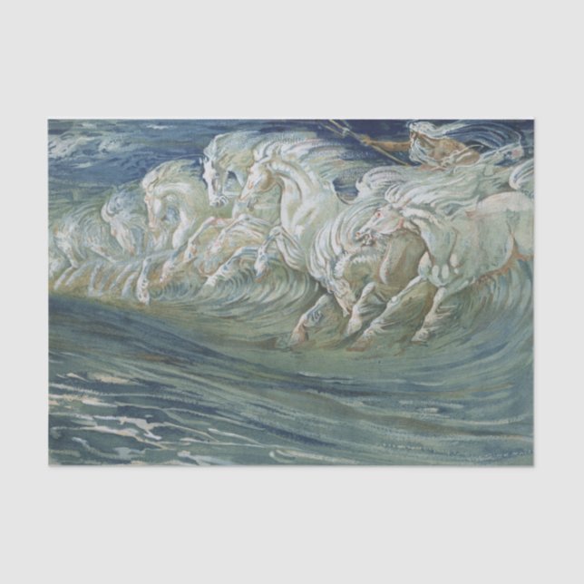 Sea horses decoupage tissue paper (Front)