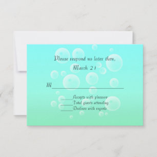 Sea Horses Modern Wedding RSVP Card