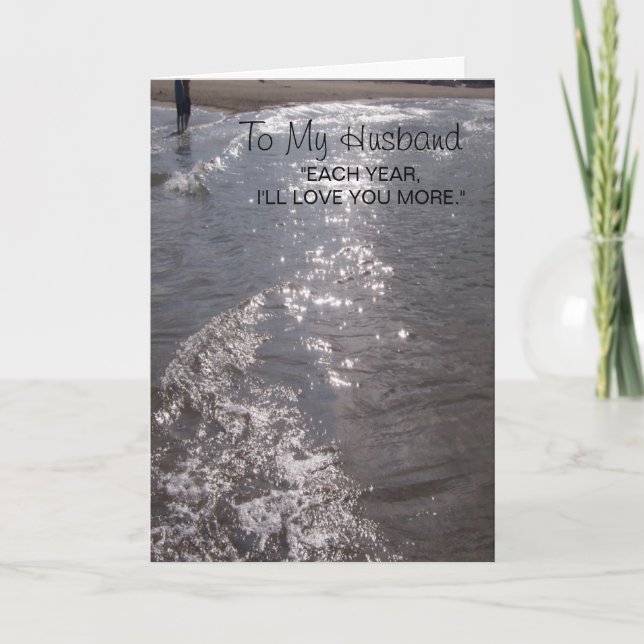 Sea Husband Personalised Wedding Anniversary Card (Front)
