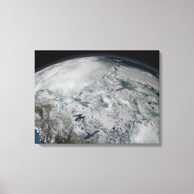 Sea ice above North America Canvas Print (Front)