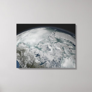 Sea ice above North America Canvas Print