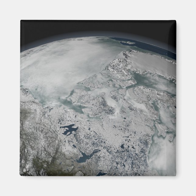 Sea ice above North America Magnet (Front)