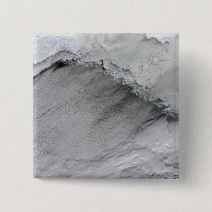 Sea ice and cloud streets in the Bering Sea 15 Cm Square Badge