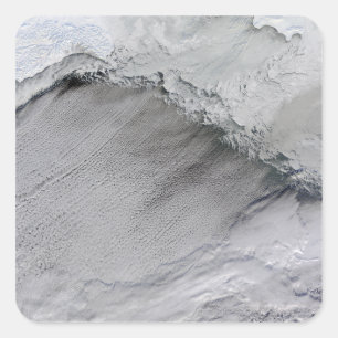 Sea ice and cloud streets in the Bering Sea Square Sticker