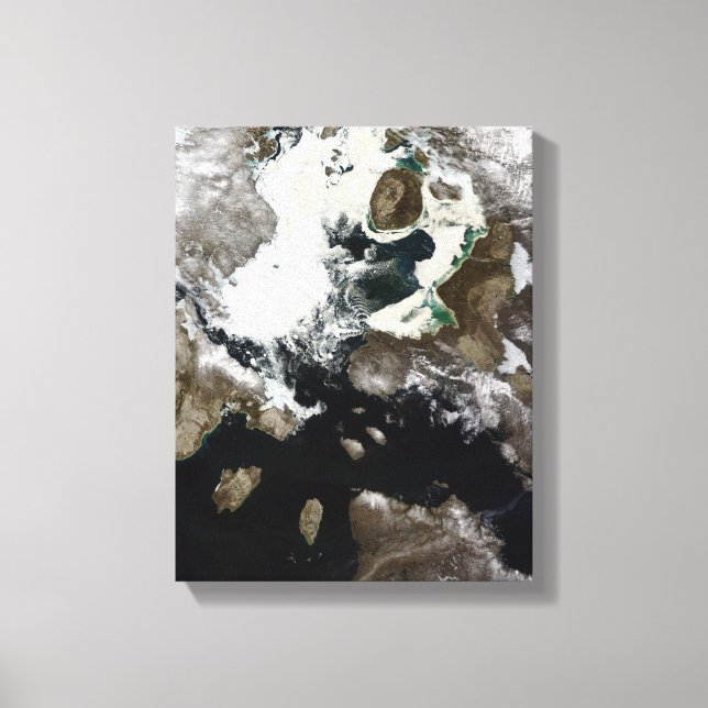 Sea ice and sediment visible in Nunavut, Canada Canvas Print (Front)