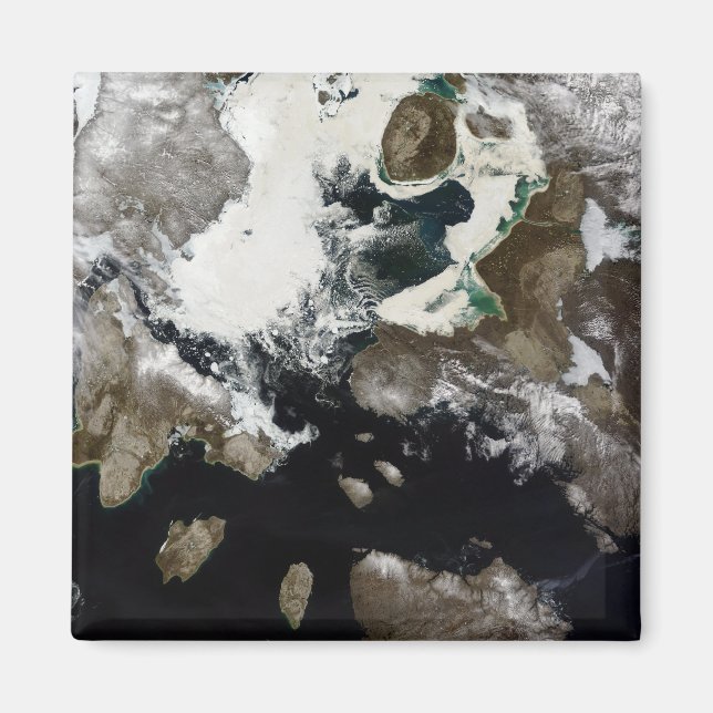 Sea ice and sediment visible in Nunavut, Canada Magnet (Front)