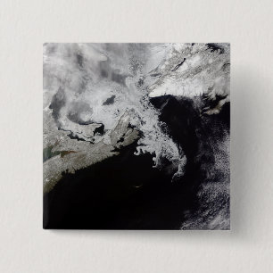 Sea ice fills the Gulf of St Lawrence 15 Cm Square Badge