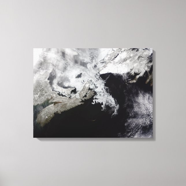 Sea ice fills the Gulf of St Lawrence Canvas Print (Front)