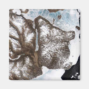 Sea ice lines the shoreline in eastern Greenlan Magnet