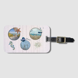 sea image luggage tag