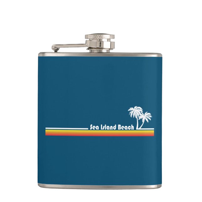 Sea Island Beach Georgia Hip Flask (Front)
