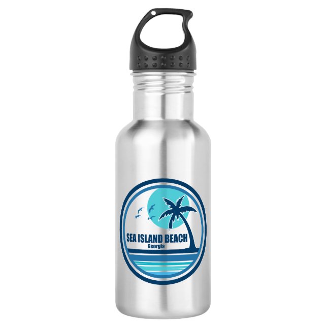 Sea Island Beach Georgia Palm Tree Birds 532 Ml Water Bottle (Front)