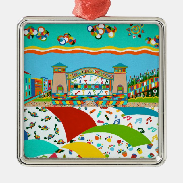 Sea Isle City Band Shell Metal Tree Decoration (Front)