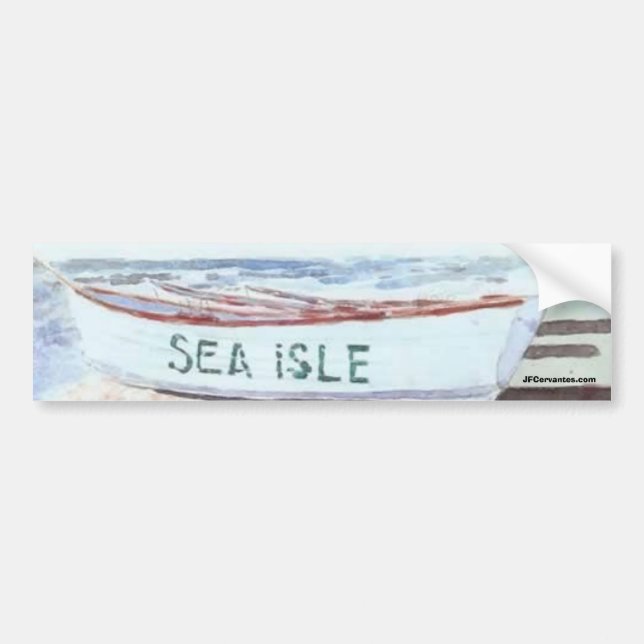 Sea Isle City Lifeguard Boat Bumper Sticker (Front)