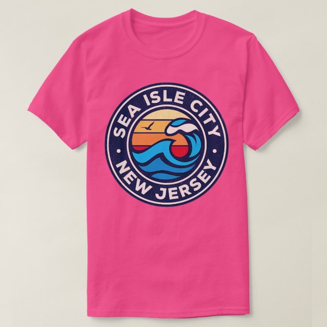 Sea Isle City New Jersey Nj Nautical Waves  12 T-Shirt (Design Front)