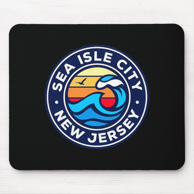 Sea Isle City New Jersey Nj Nautical Waves 5 T Shi Mouse Mat (Front)