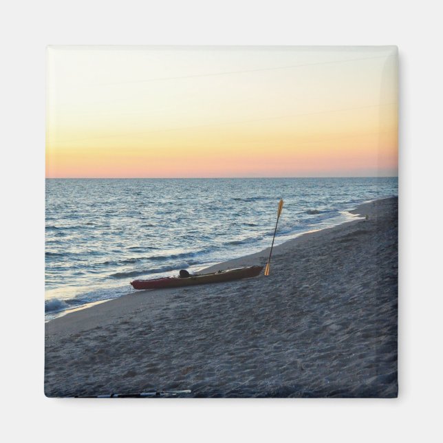 Sea Kayak On Beach Sand Captiva Island Magnet (Front)