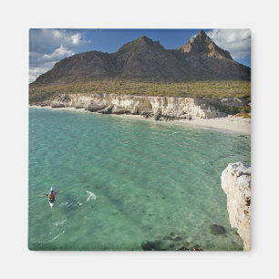 Sea kayaker on the Gulf of California at Isla Magnet
