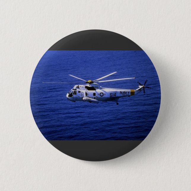 Sea King SH-3H 6 Cm Round Badge (Front)