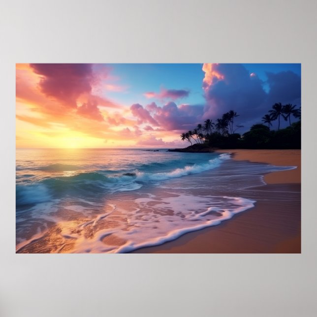 Sea Landscape Meditation Serene Tranquil Poster (Front)