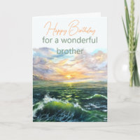 Sea Landscape Oil Painting Brother Birthday Card