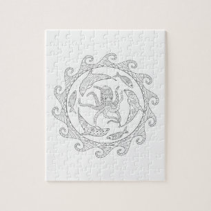 Sea Life Adult Colouring Puzzle