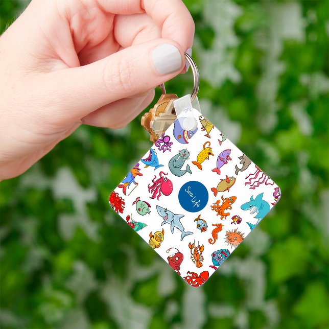 Sea Life Animals Colourful Ocean Characters Key Ring (Creator Uploaded)
