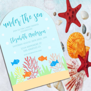 Sea Life Baby Shower Acrylic Invitations