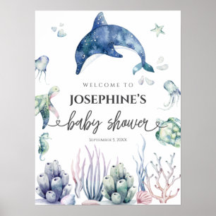 Sea Life Baby Shower Welcome Poster