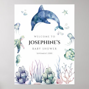 Sea Life Baby Shower Welcome Poster