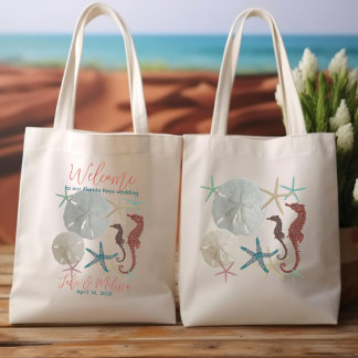 Sea Life Beach Destination Wedding Welcome Tote Bag