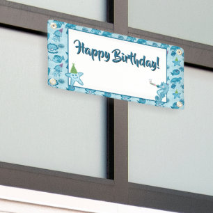 Sea Life Birthday Banner with room to customize