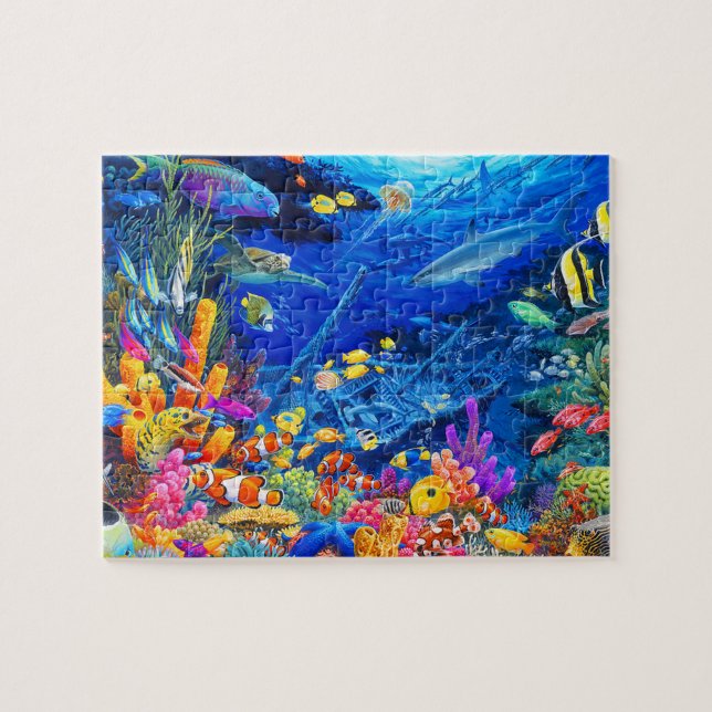 Sea Life Cartoon Jigsaw Puzzle (Horizontal)