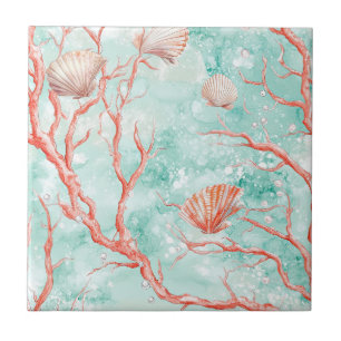 Sea Life Coral Pattern Tile