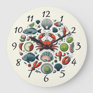 Sea life designs large clock