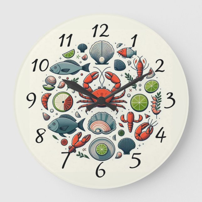 Sea life designs large clock (Front)