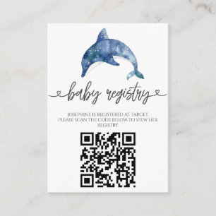 Sea Life Dolphin baby shower Enclosure Card