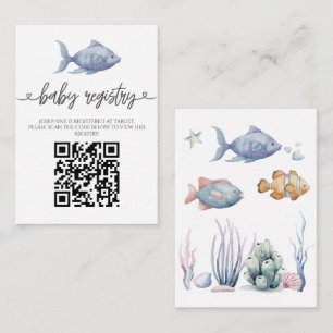 Sea Life Dolphin baby shower Enclosure Card