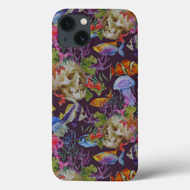 Sea Life Grunge Pattern Case-Mate iPhone Case (Back)