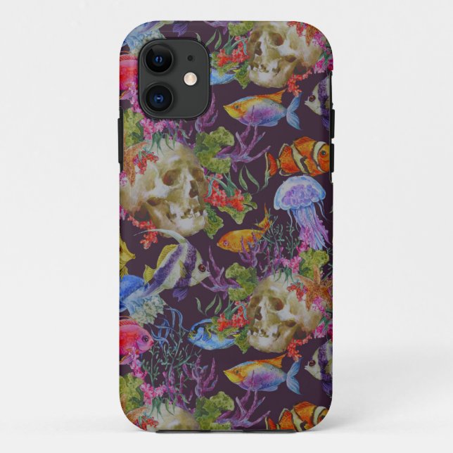 Sea Life Grunge Pattern Case-Mate iPhone Case (Back)