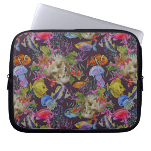 Sea Life Grunge Pattern Laptop Sleeve