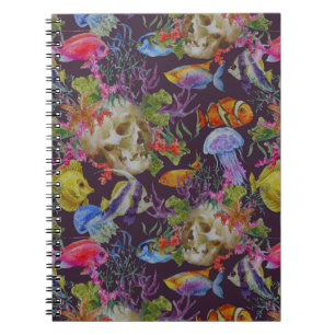 Sea Life Grunge Pattern Notebook