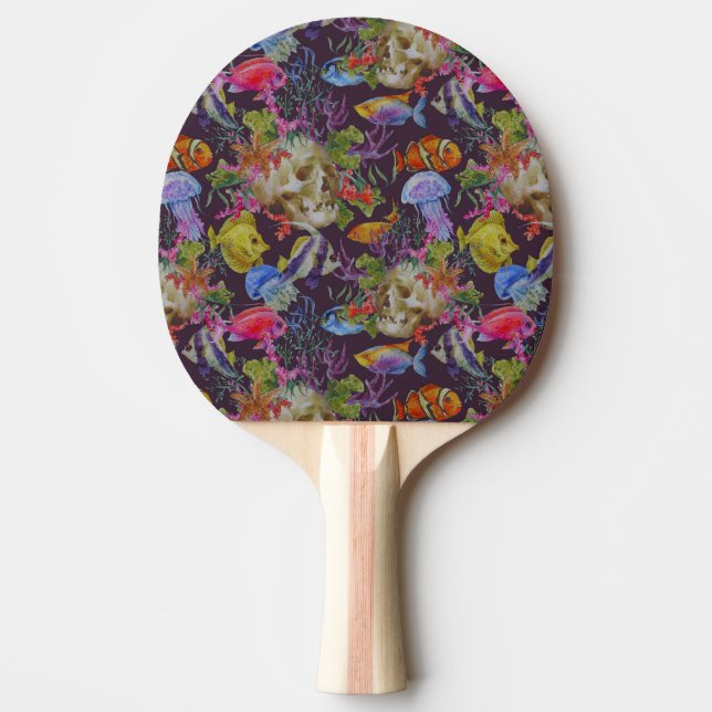 Sea Life Grunge Pattern Ping Pong Paddle (Front)