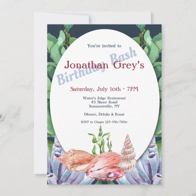 Sea Life Invitations (Front)